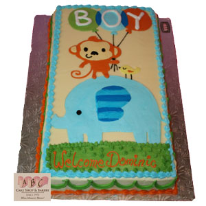 elephant baby boy shower cake