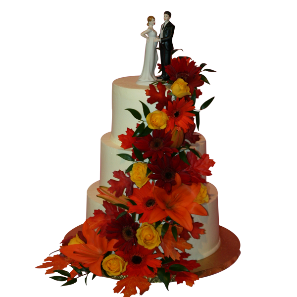 1023 Round Three Tier Fall Wedding Cake Abc Cake Shop Bakery