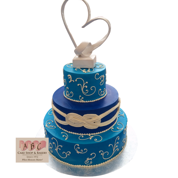  2076 3 Tier Tying the Knot  Cake  ABC Cake  Shop Bakery