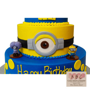 2183 3 Tier Minion Birthday Cake Abc Cake Shop Bakery
