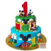 (2299) 2 Tier Mickey Mouse Clubhouse 1st Birthday - Abc Cake Shop & Bakery